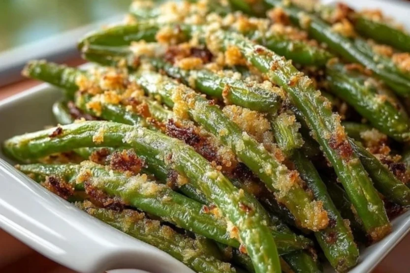 Crispy Parmesan Roasted Green Beans