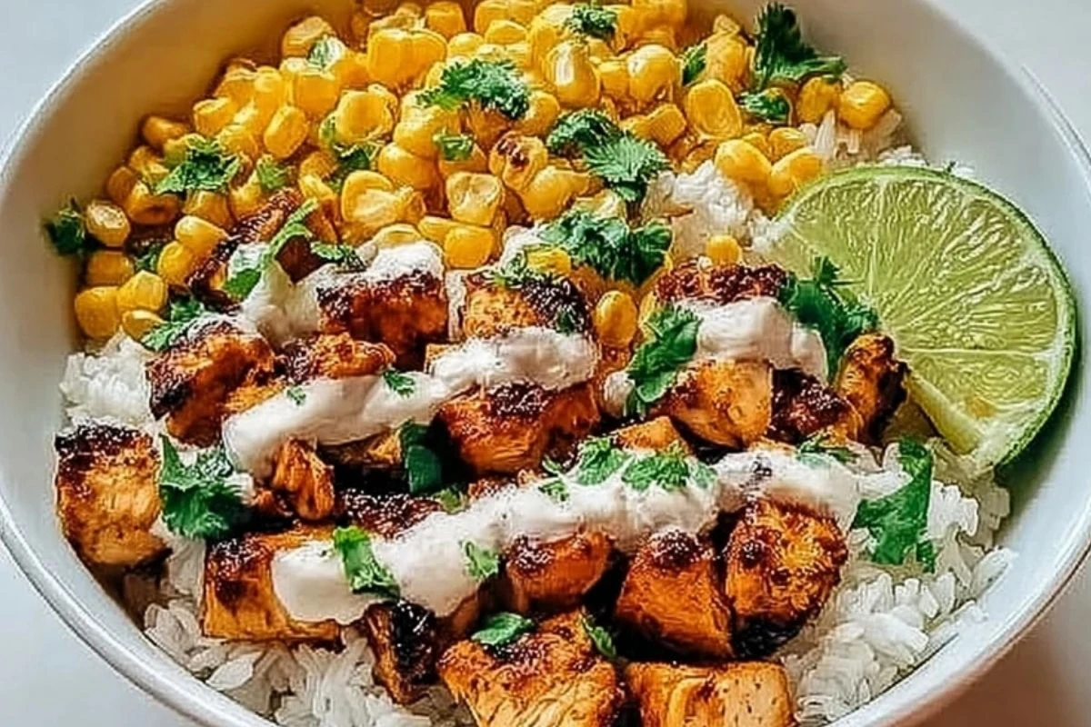 Effortless Street Corn Chicken Rice Bowl