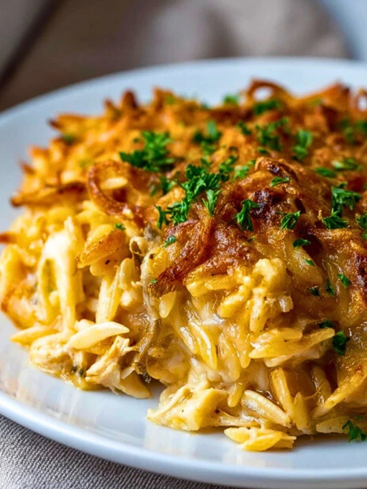 French Onion Chicken Orzo Casserole (1)
