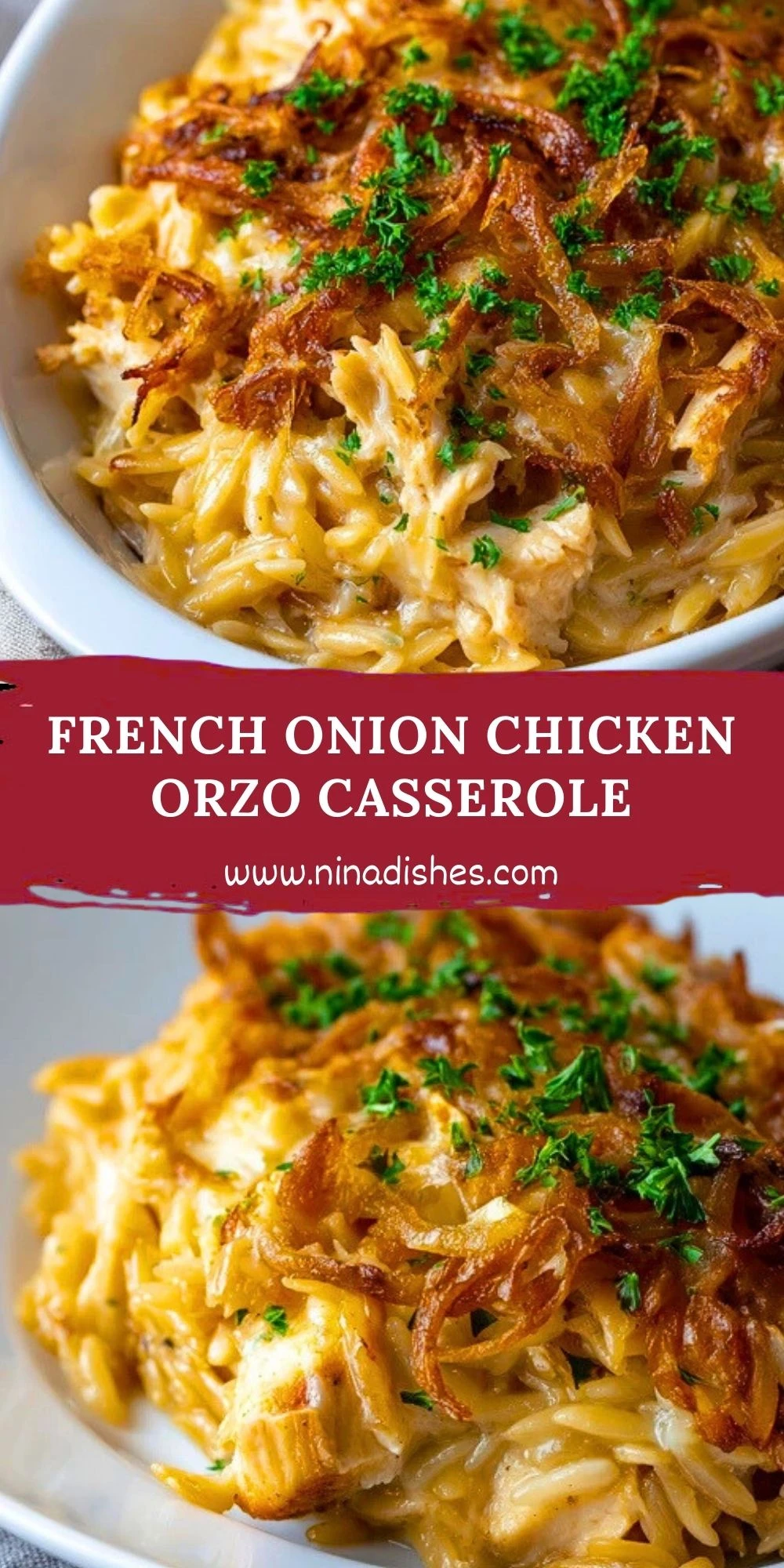 French Onion Chicken Orzo Casserole (2)