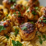 Garlic Butter Chicken Bites with Spicy Cajun Alfredo Twisted Pasta