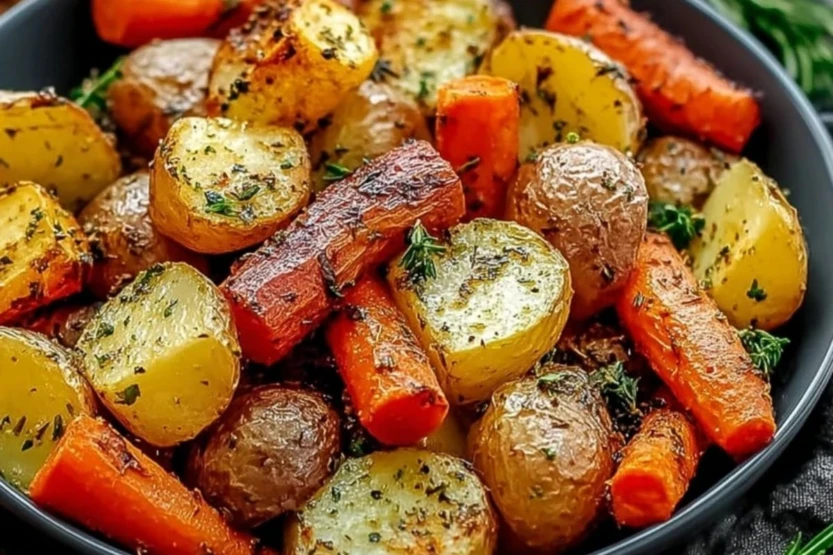 Garlic Herb Roasted Potatoes Carrots and Zucchini