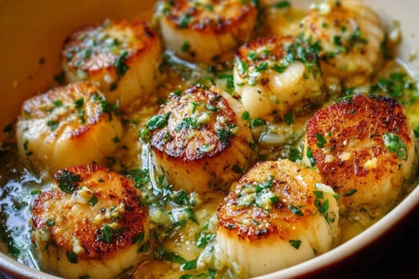 Garlic Lemon Butter Seared Scallops