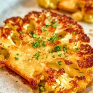 Golden Crusted Cheesy Cauliflower Steaks