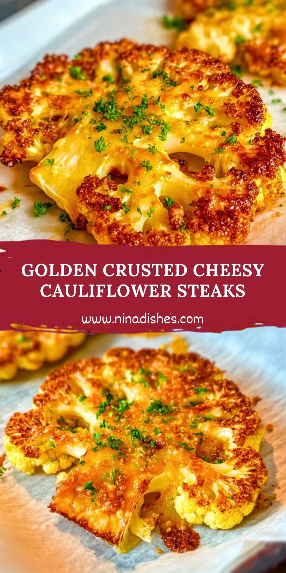 Golden Crusted Cheesy Cauliflower Steaks (2)