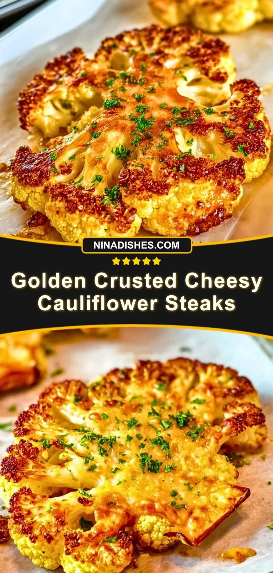 Golden Crusted Cheesy Cauliflower Steaks (3)
