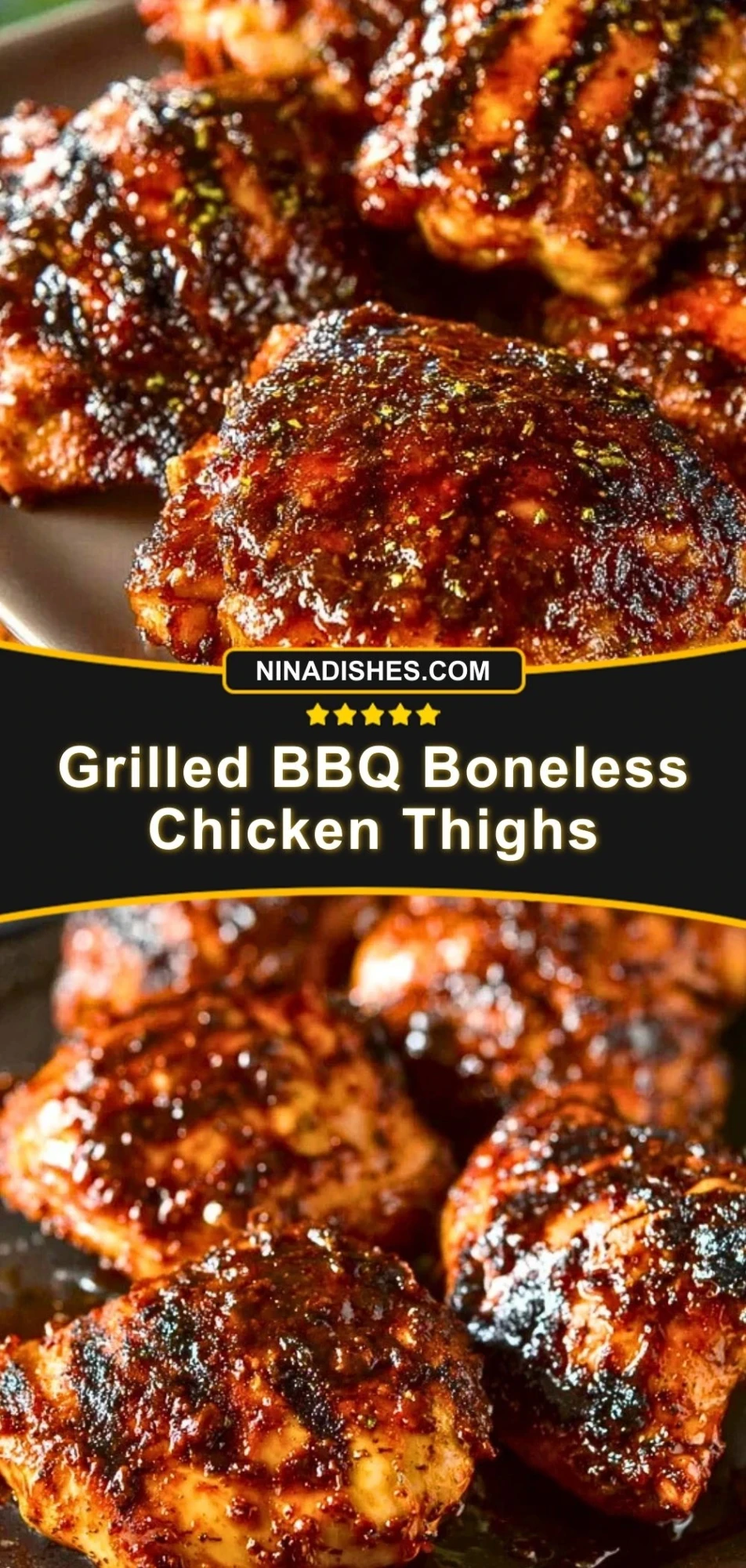 Grilled BBQ Boneless Chicken Thighs (3)