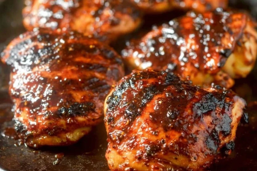 Grilled BBQ Boneless Chicken Thighs