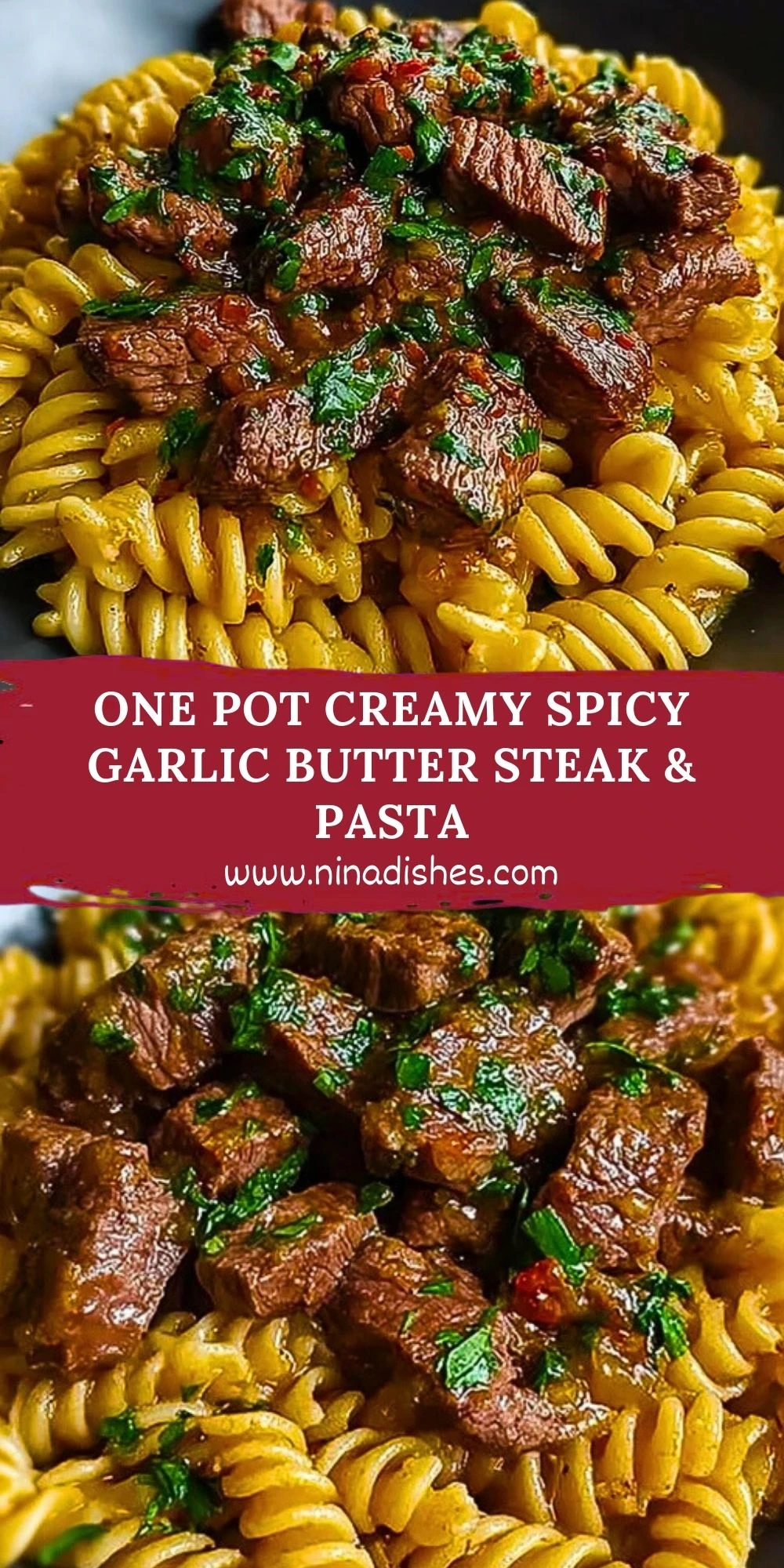 One Pot Creamy Spicy Garlic Butter Steak & Pasta (2)