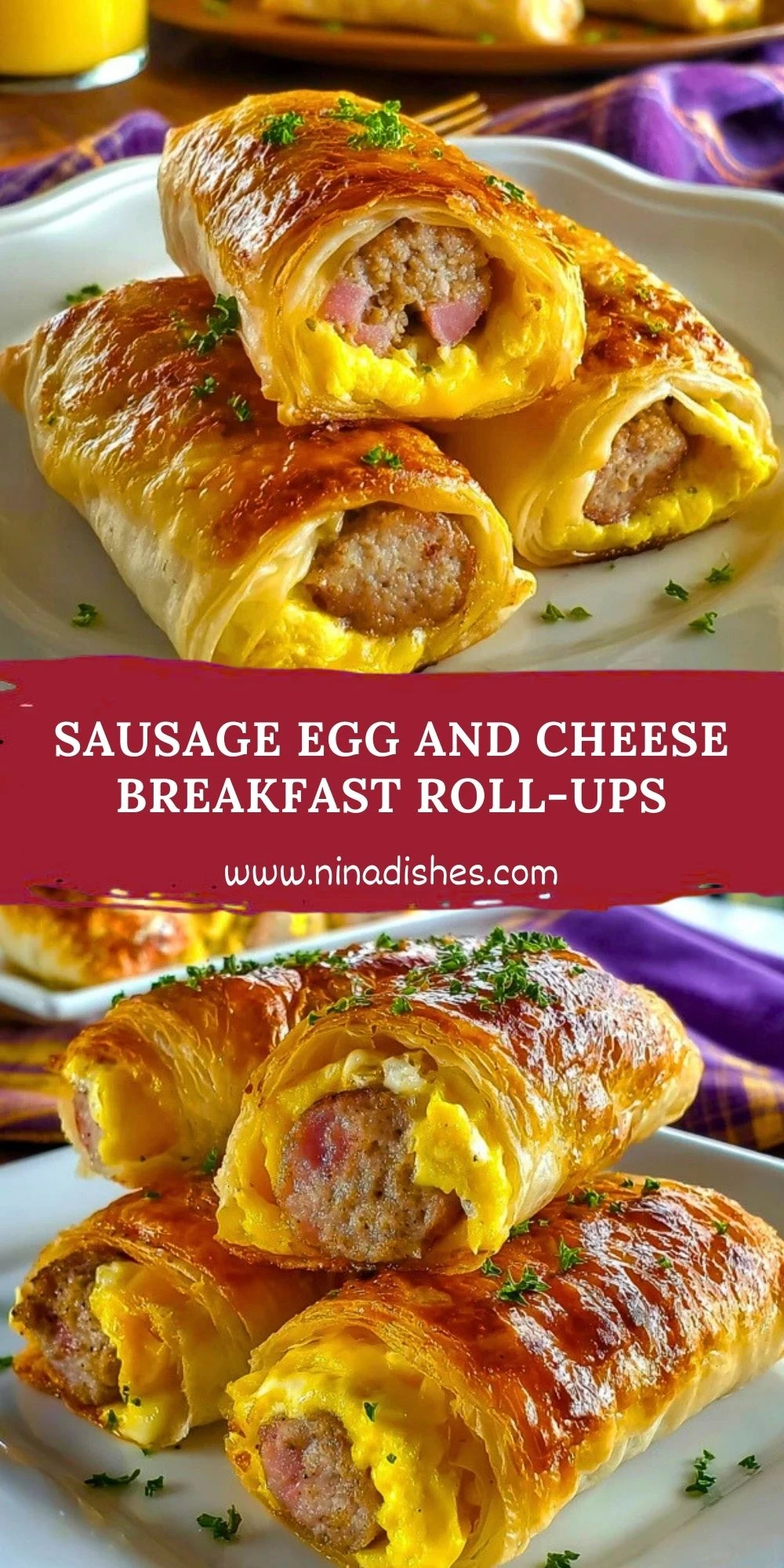 Sausage Egg and Cheese Breakfast Roll-Ups (2)