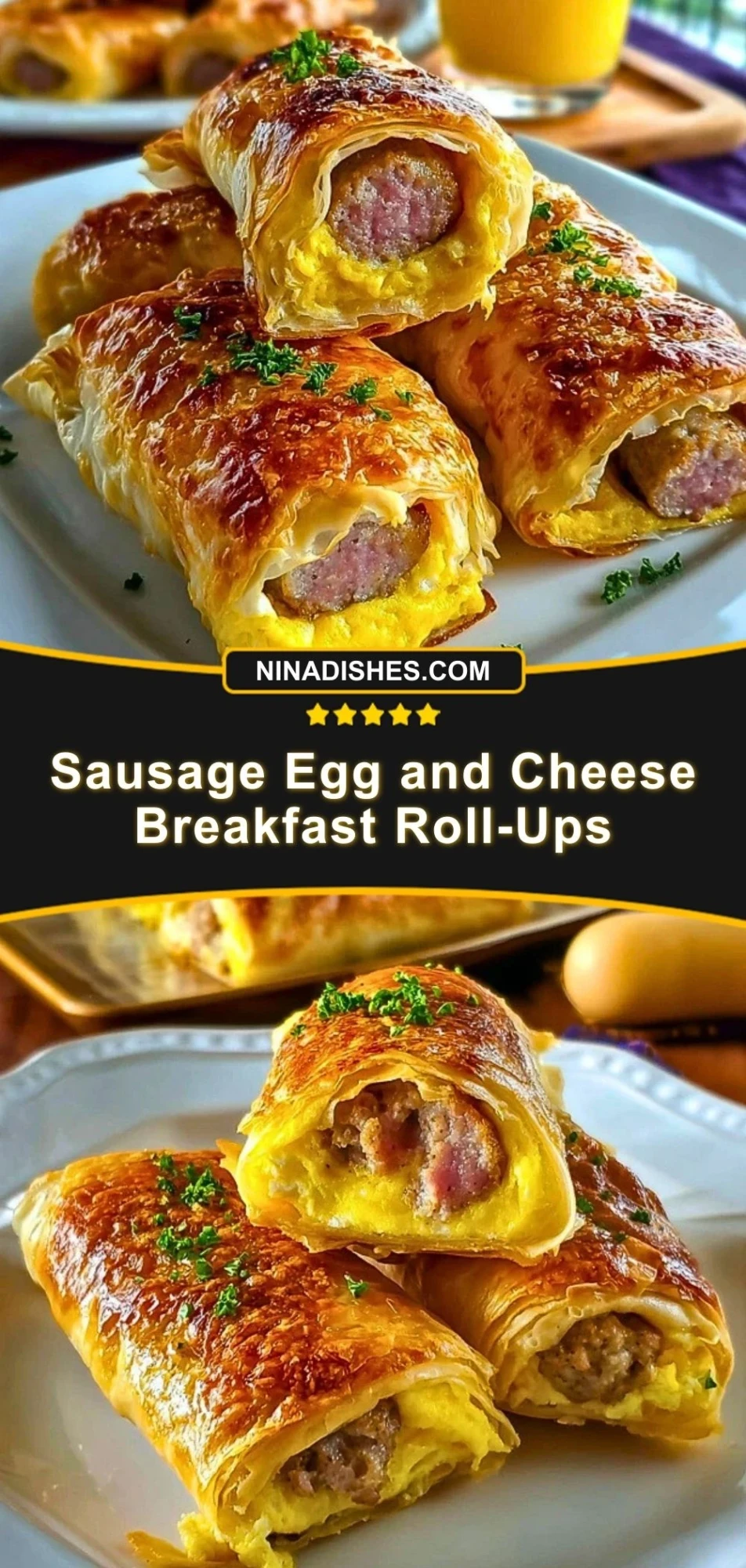 Sausage Egg and Cheese Breakfast Roll-Ups (3)