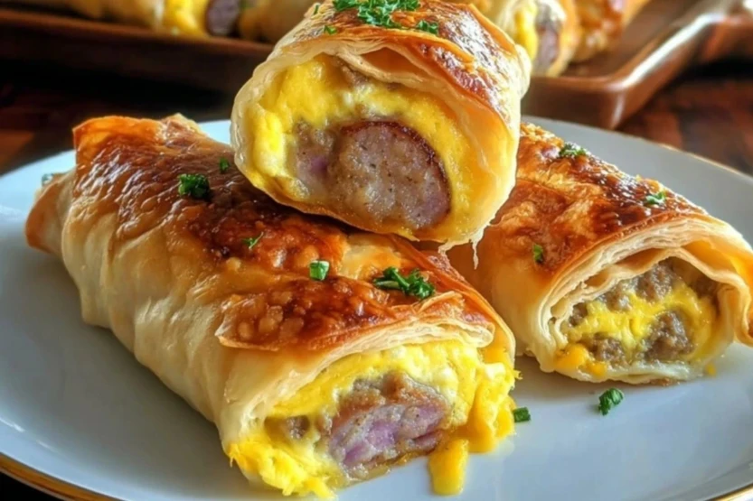 Sausage Egg and Cheese Breakfast Roll-Ups