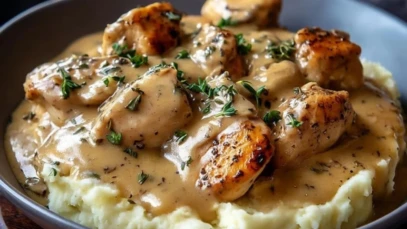 Slow Cooker Creamy Chicken & Gravy