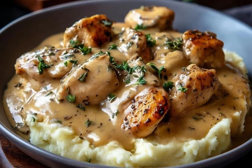 Slow Cooker Creamy Chicken & Gravy