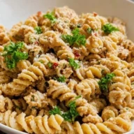Spicy Garlic Parmesan Lentil Pasta