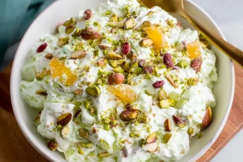 Traditional Watergate Fruit Salad with Pistachios