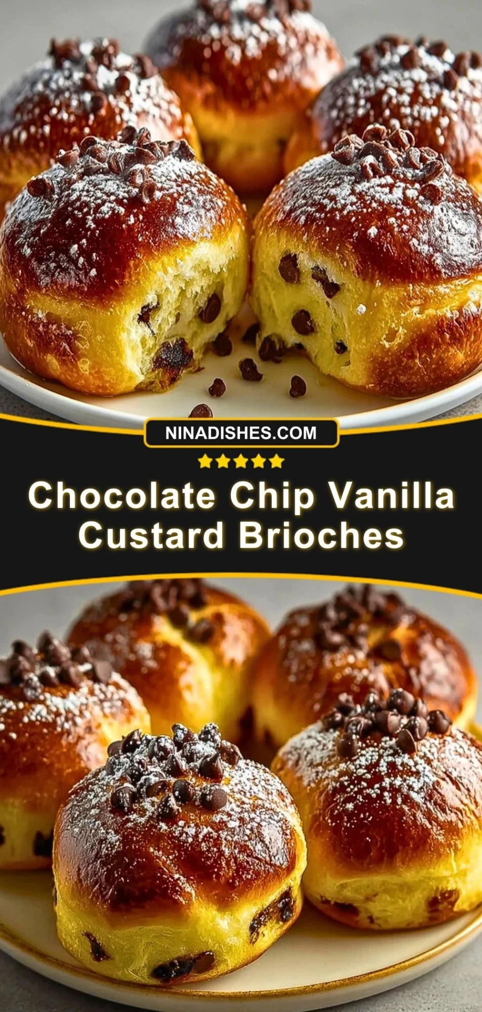 Chocolate Chip Vanilla Custard Brioches (3)