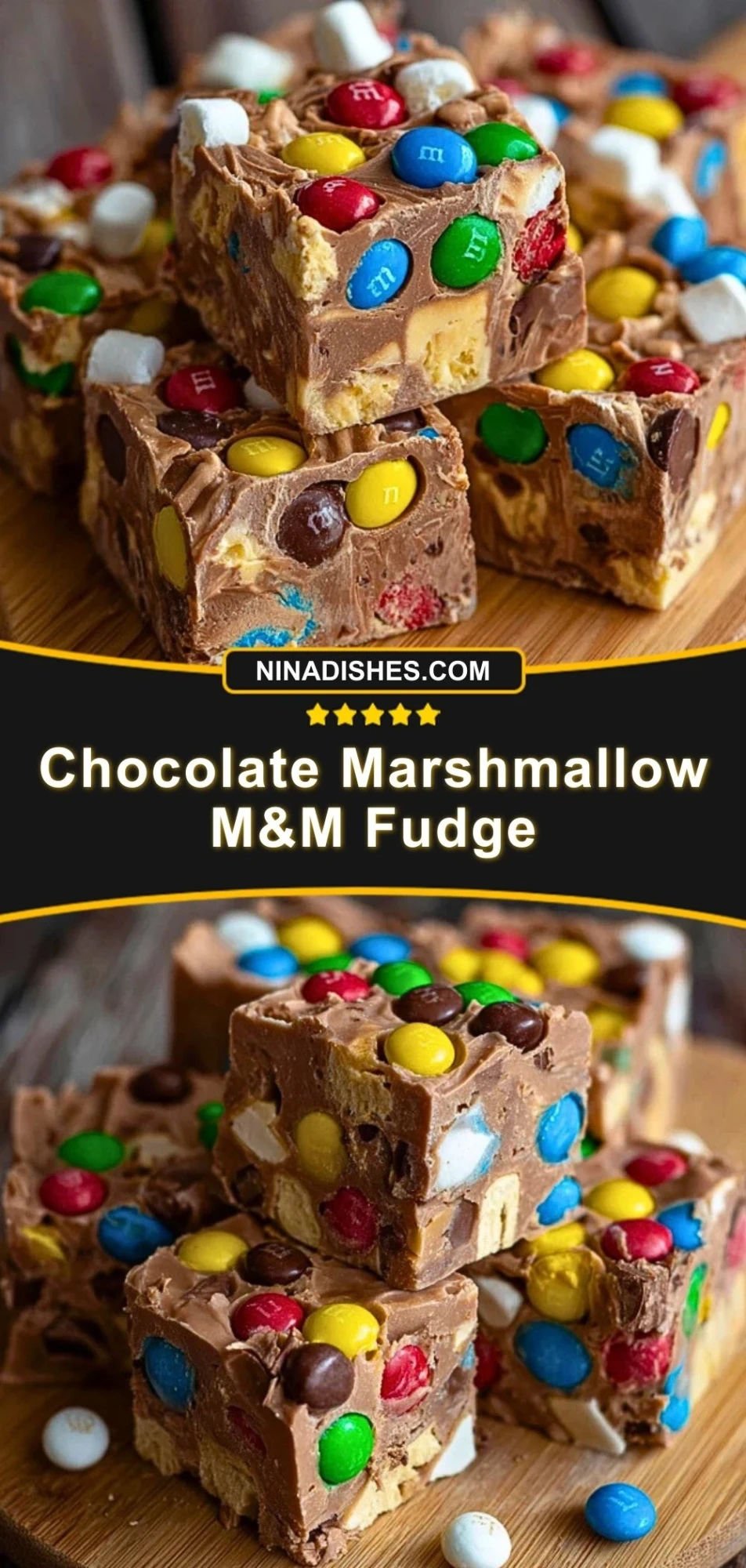 Chocolate Marshmallow M&M Fudge (3)