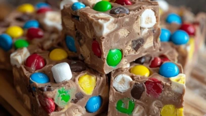 Chocolate Marshmallow M&M Fudge