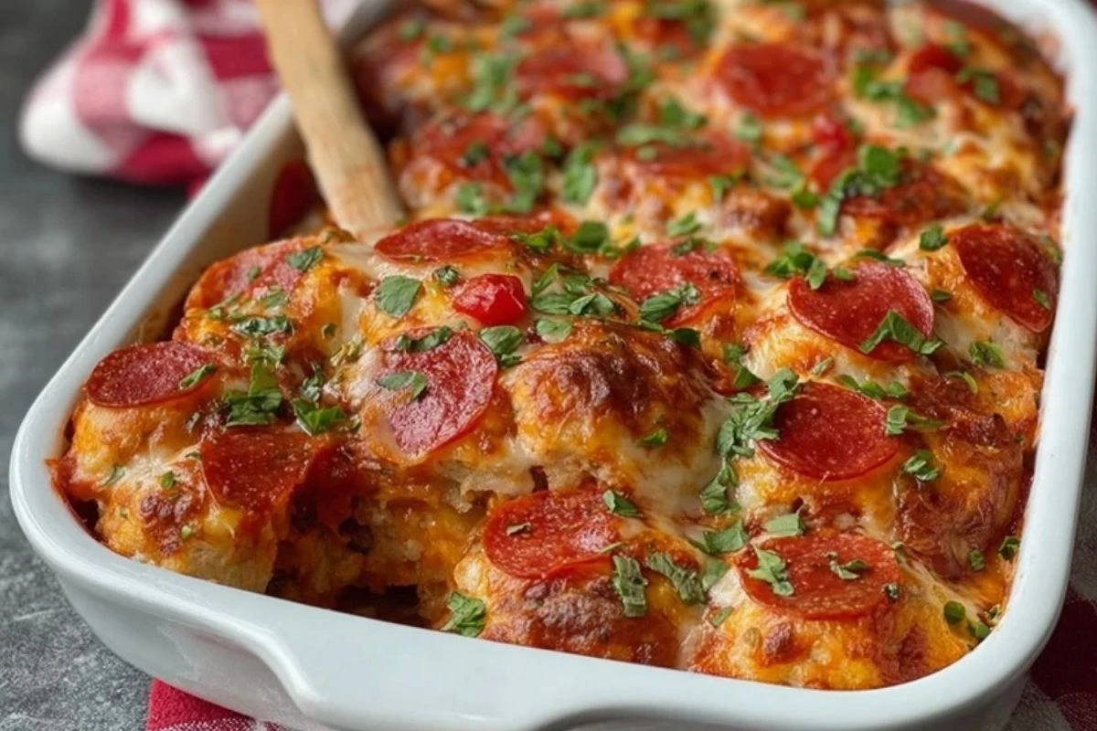Chopped Biscuit Pizza Casserole