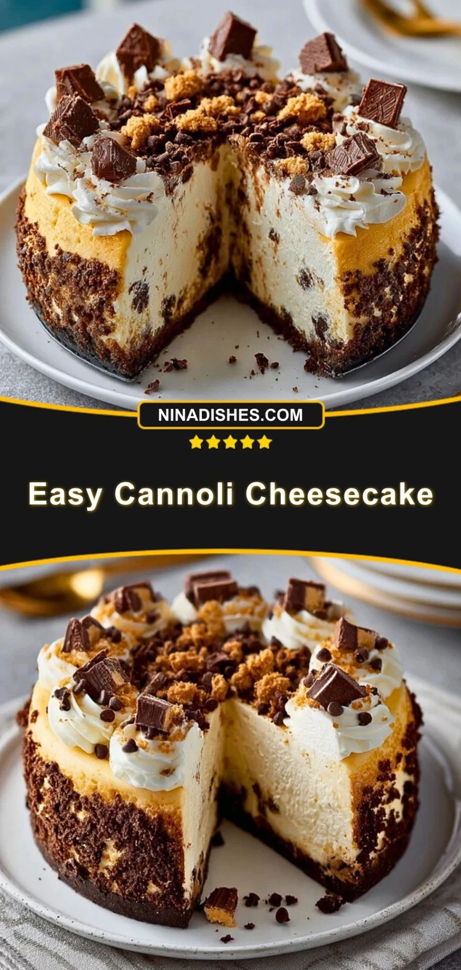 Easy Cannoli Cheesecake (3)
