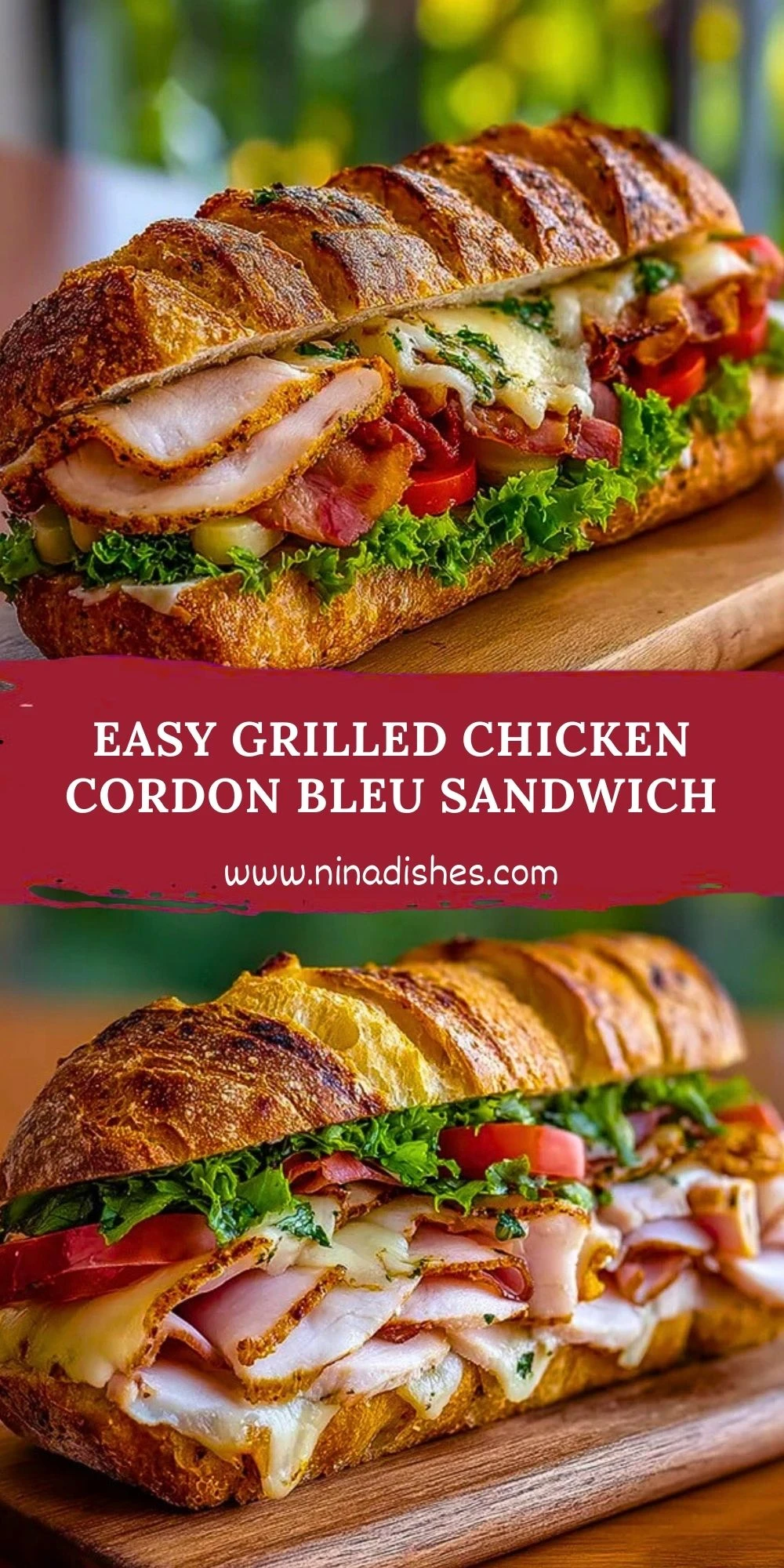Easy Grilled Chicken Cordon Bleu Sandwich (2)