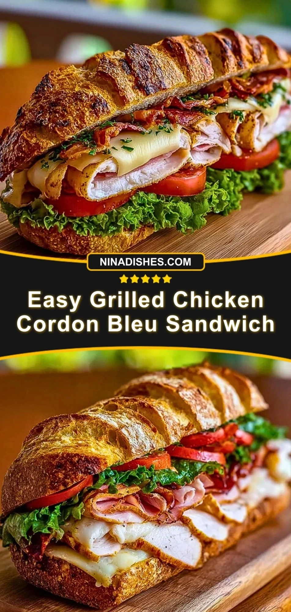 Easy Grilled Chicken Cordon Bleu Sandwich (3)