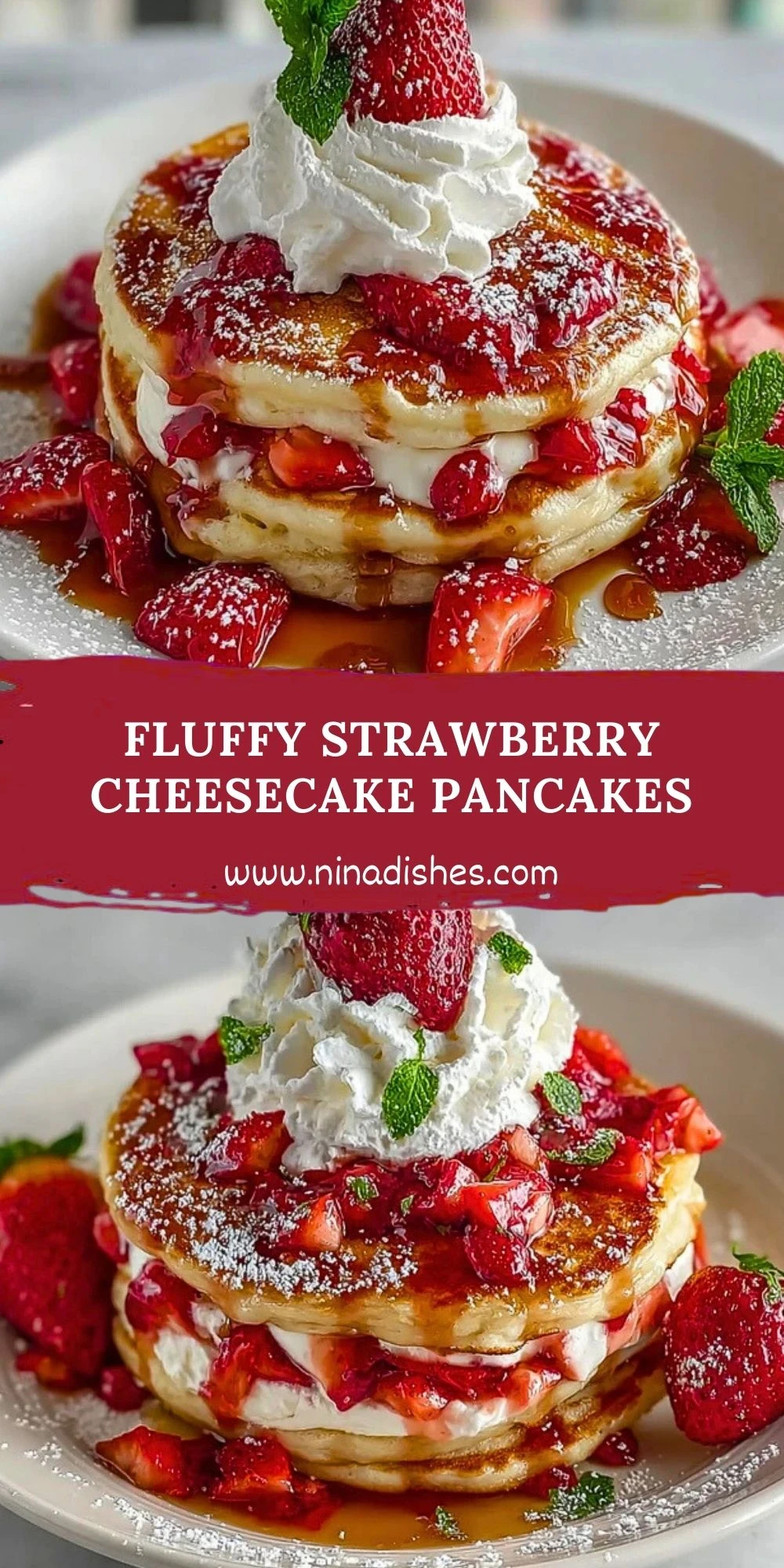 Fluffy Strawberry Cheesecake Pancakes (2)
