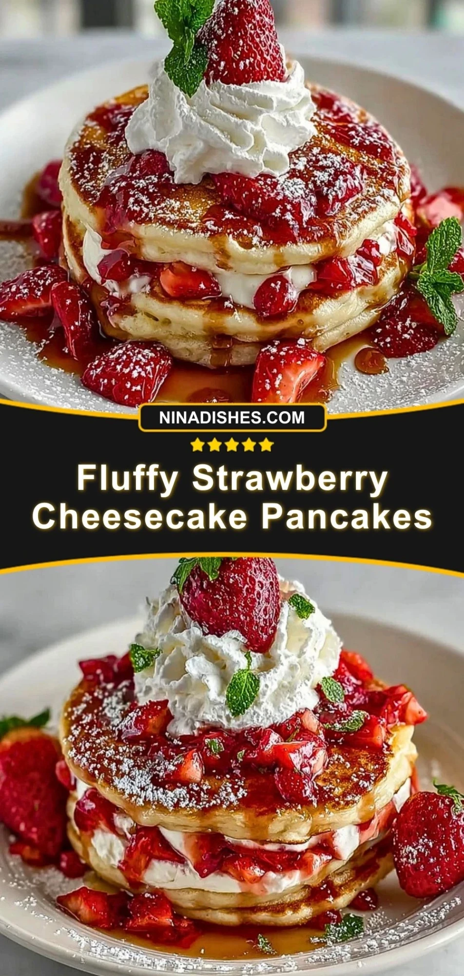 Fluffy Strawberry Cheesecake Pancakes (3)
