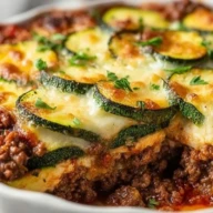 Low-Carb Ground Beef Zucchini Bake