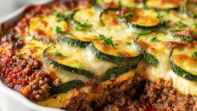 Low-Carb Ground Beef Zucchini Bake