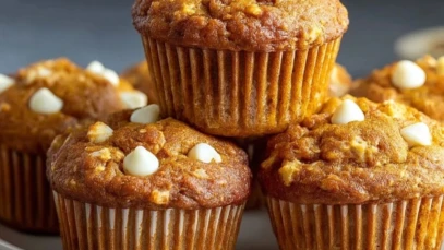 Moist Pumpkin White Chocolate Chip Muffins