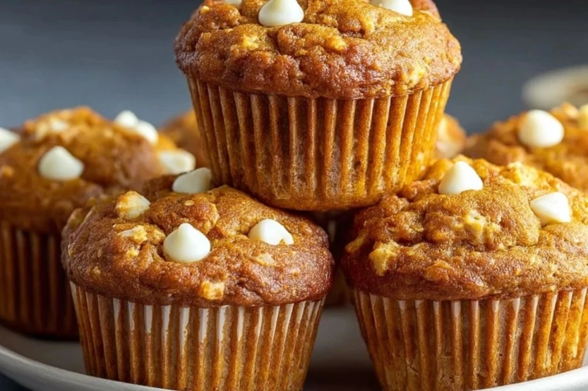 Moist Pumpkin White Chocolate Chip Muffins