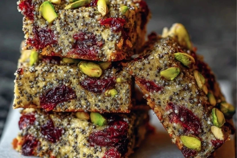 Pistachio Cranberry Chia Bars