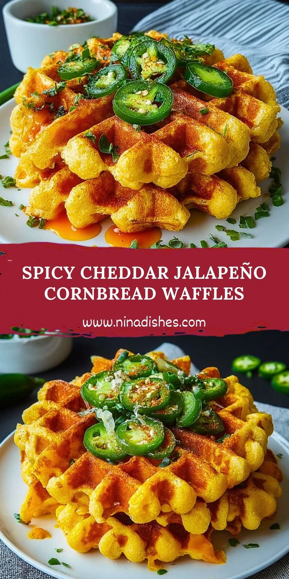 Spicy Cheddar Jalapeño Cornbread Waffles (2)