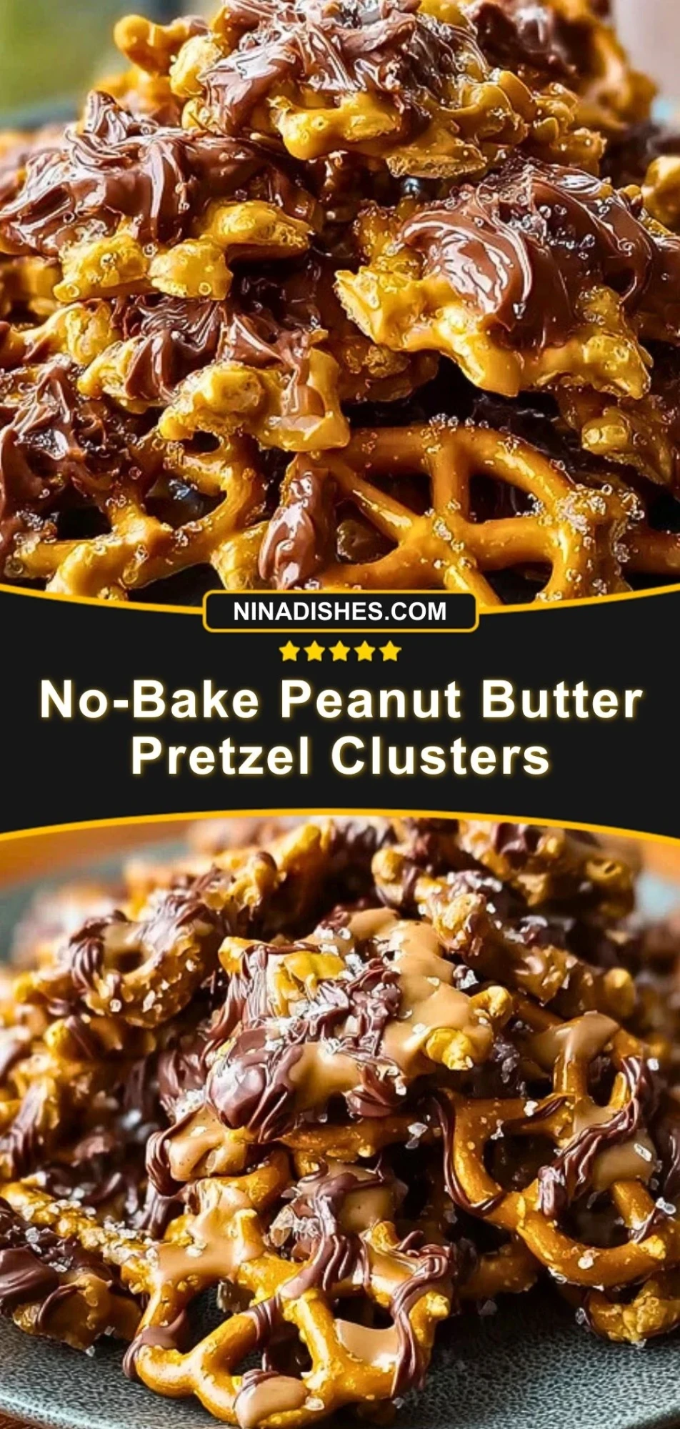No-Bake Peanut Butter Pretzel Clusters (3)