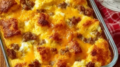 Quick Biscuit And Sausage Egg Bake