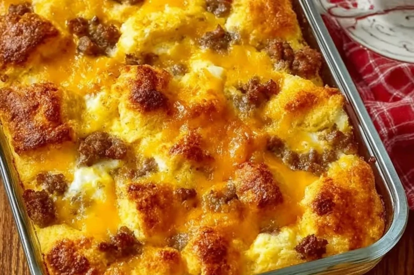 Quick Biscuit And Sausage Egg Bake