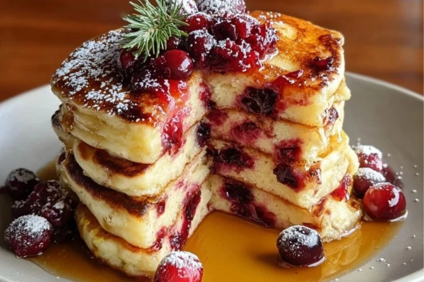 Cranberry Orange Ricotta Pancakes