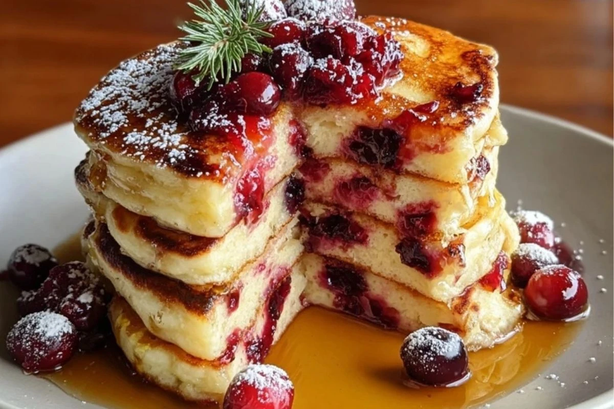 Cranberry Orange Ricotta Pancakes