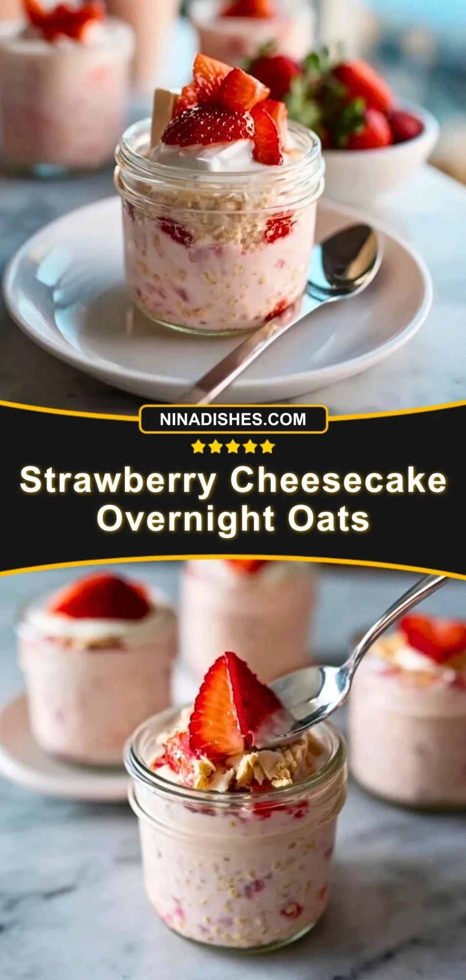 Strawberry Cheesecake Overnight Oats (3)