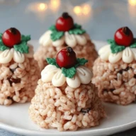 No-Bake Rice Krispie Christmas Puddings