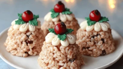 No-Bake Rice Krispie Christmas Puddings