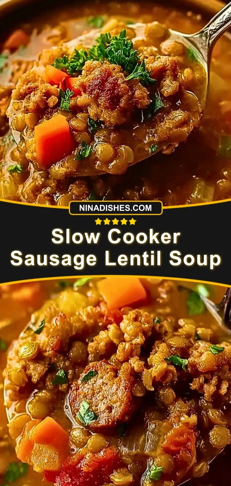 Slow Cooker Sausage Lentil Soup (3)