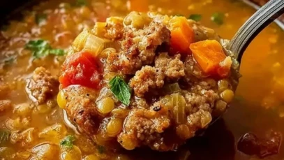 Slow Cooker Sausage Lentil Soup
