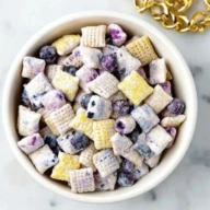 Unique Blueberry Lemon Cheesecake Puppy Chow Treat