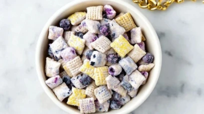 Unique Blueberry Lemon Cheesecake Puppy Chow Treat