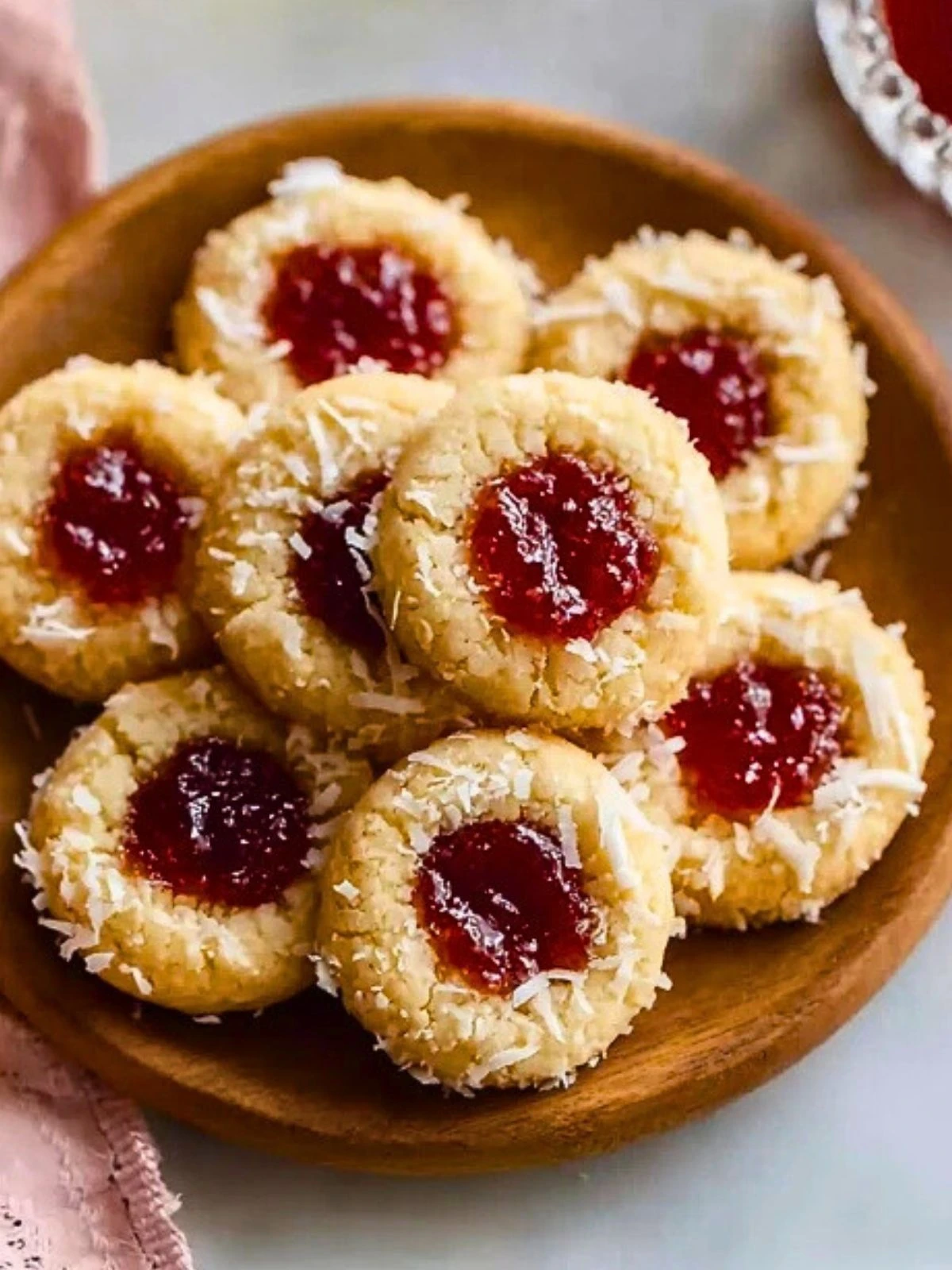 Vanilla Coconut Jam Thumbprint Cookies (1)
