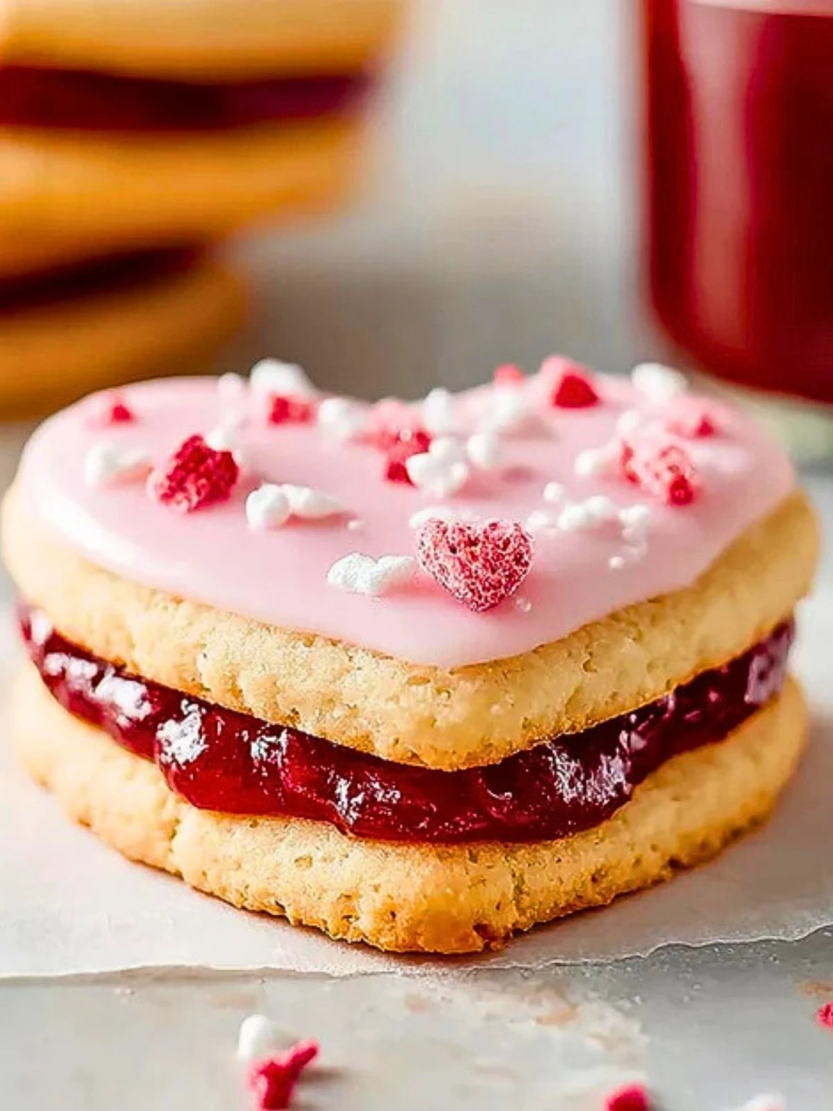 Best Heart-Shaped Strawberry Shortbread Cookies (1)