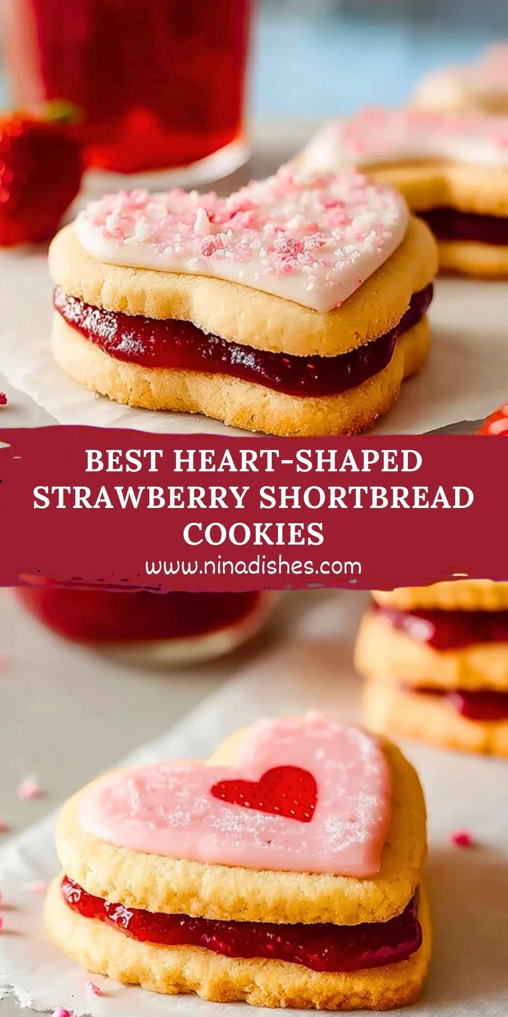 Best Heart-Shaped Strawberry Shortbread Cookies (2)